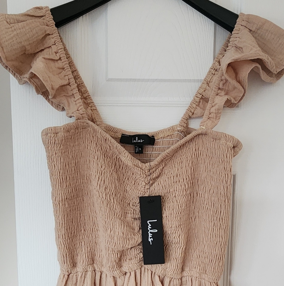 Lulus Daniyah Smocked Flutter Sleeve Wide-Leg Jumpsuit - Picture 5 of 8